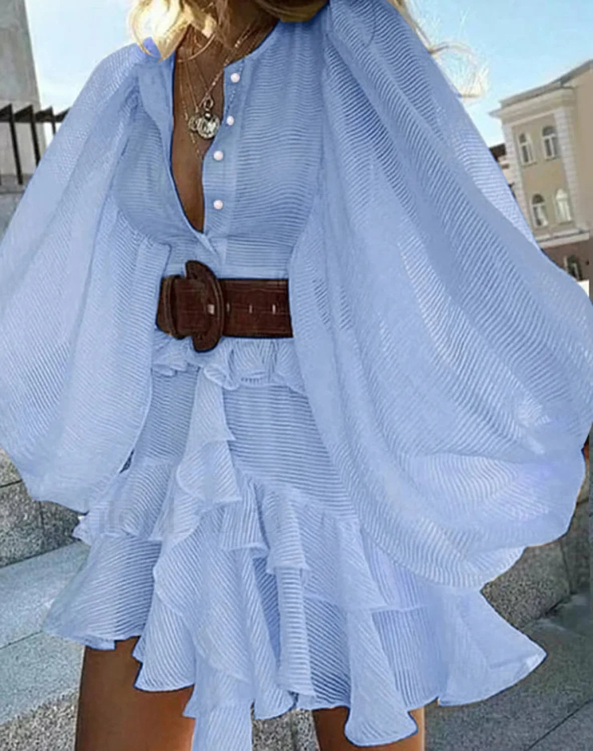 Ruffled Multi-Layer Boho Dress