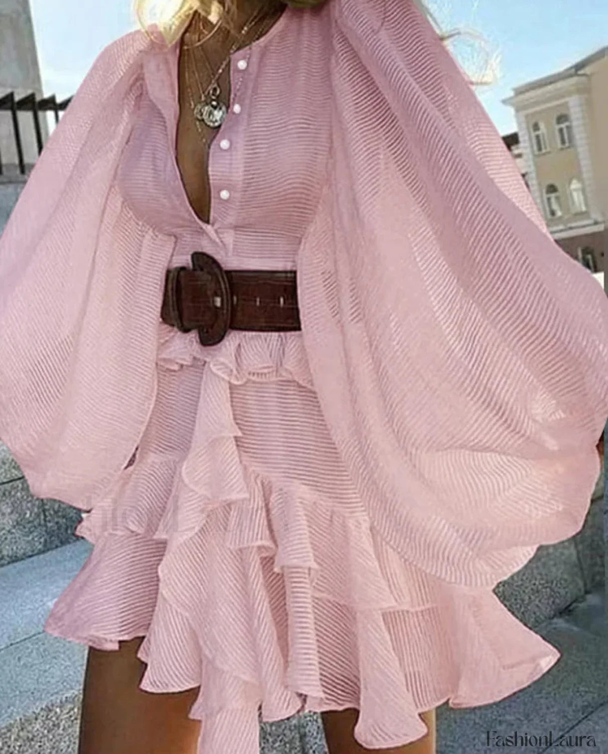 Ruffled Multi-Layer Boho Dress