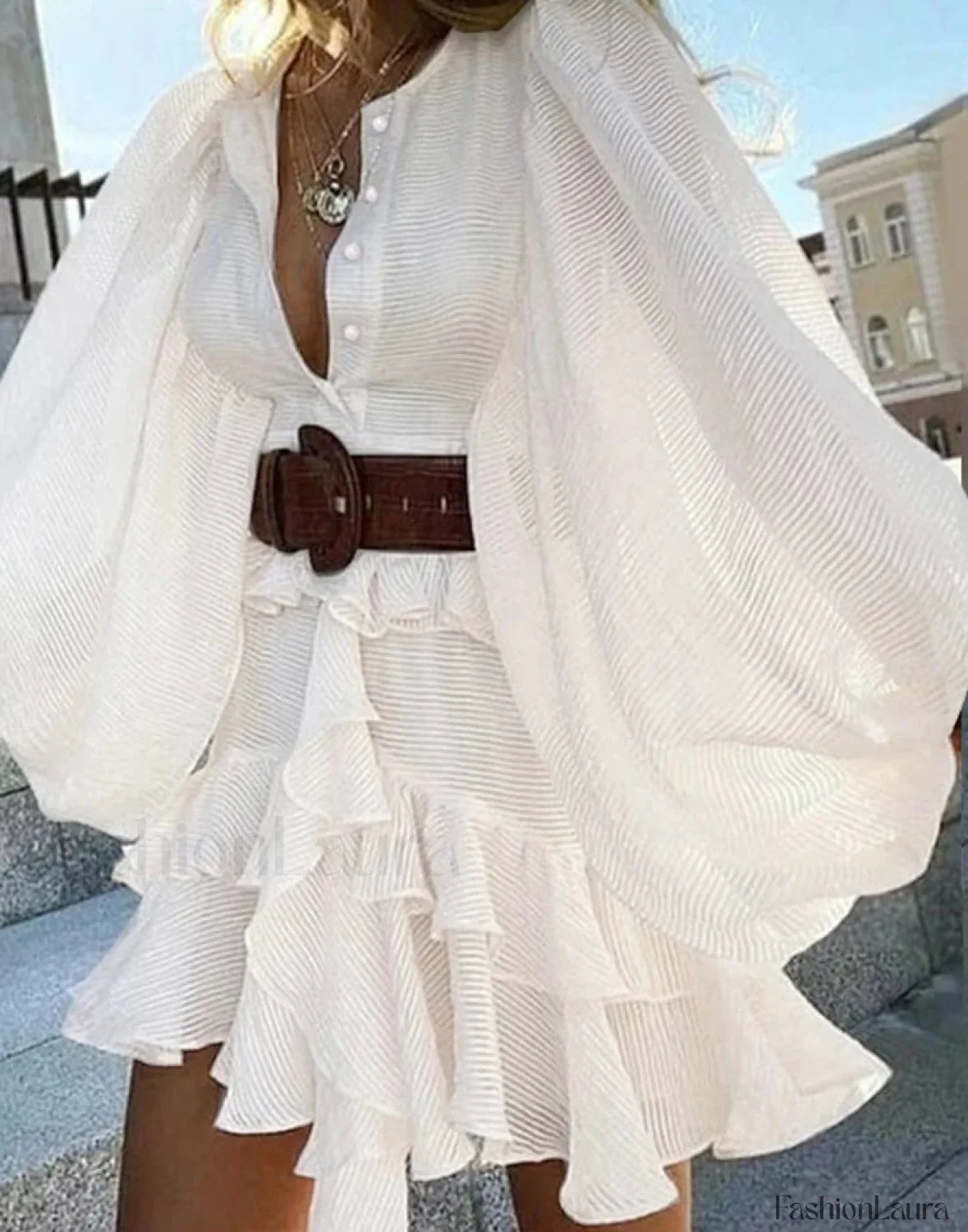 Ruffled Multi-Layer Boho Dress