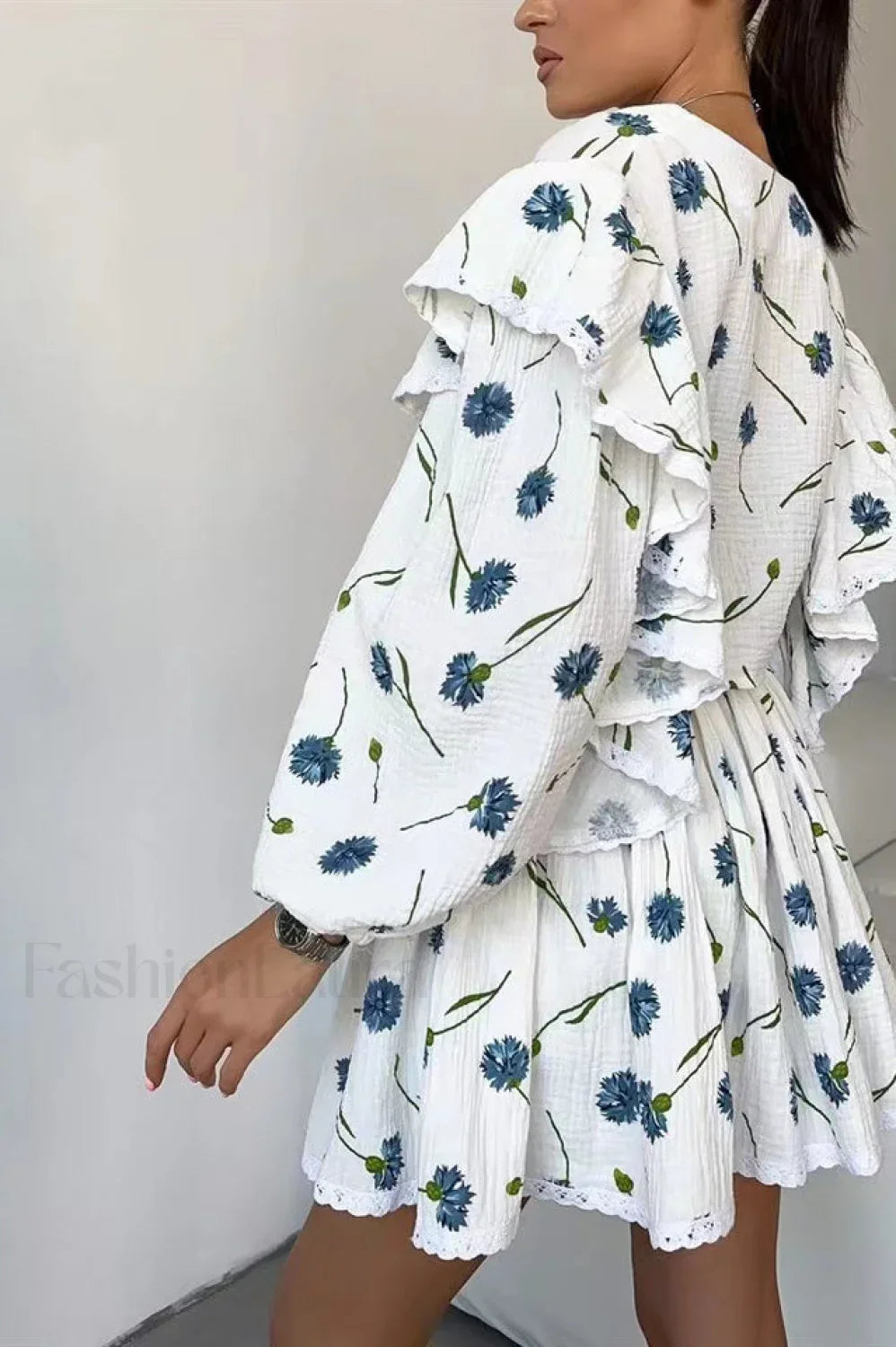 Ruffled Strawberry Stylish Print Skirt Set