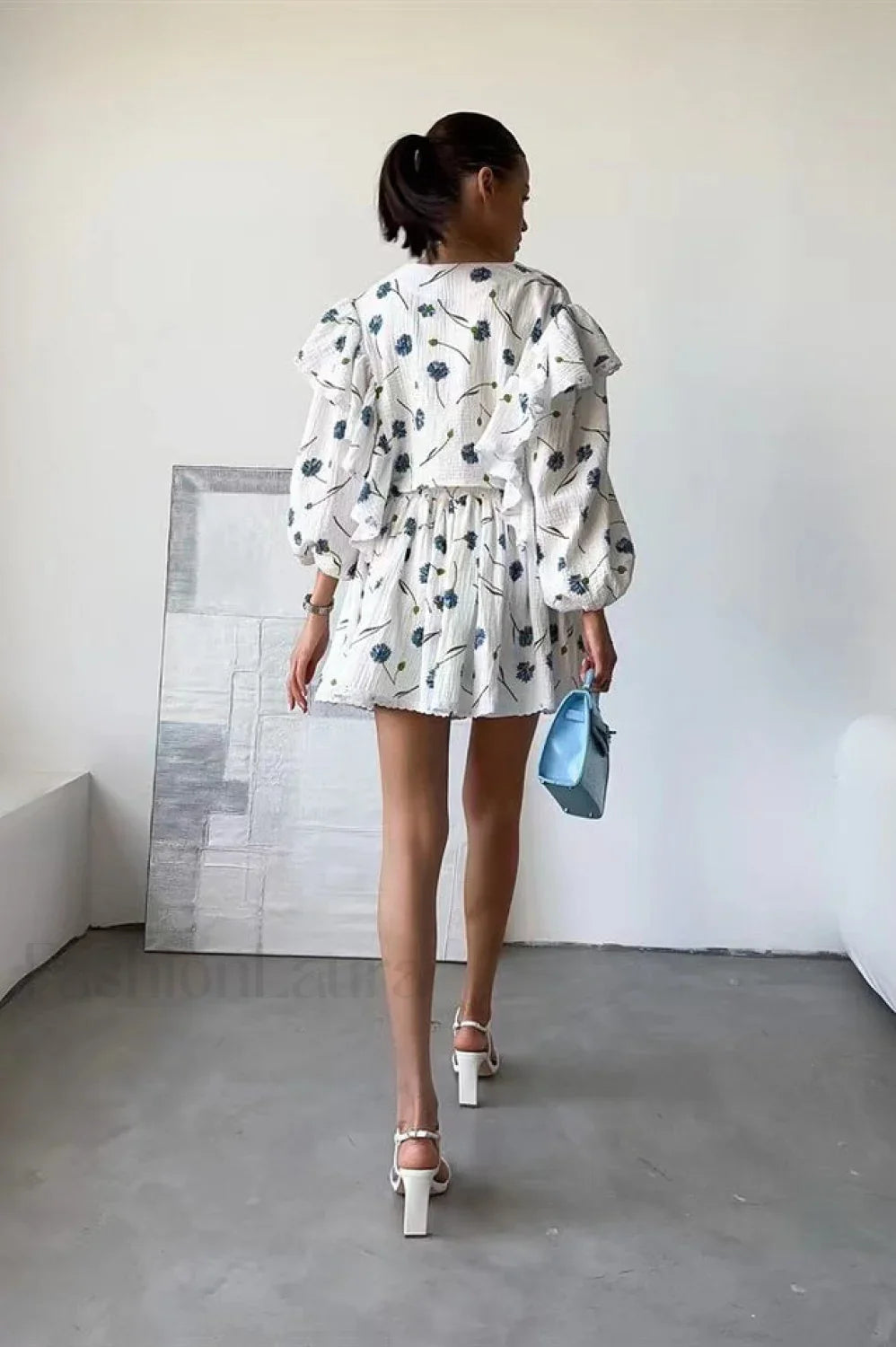 Ruffled Strawberry Stylish Print Skirt Set