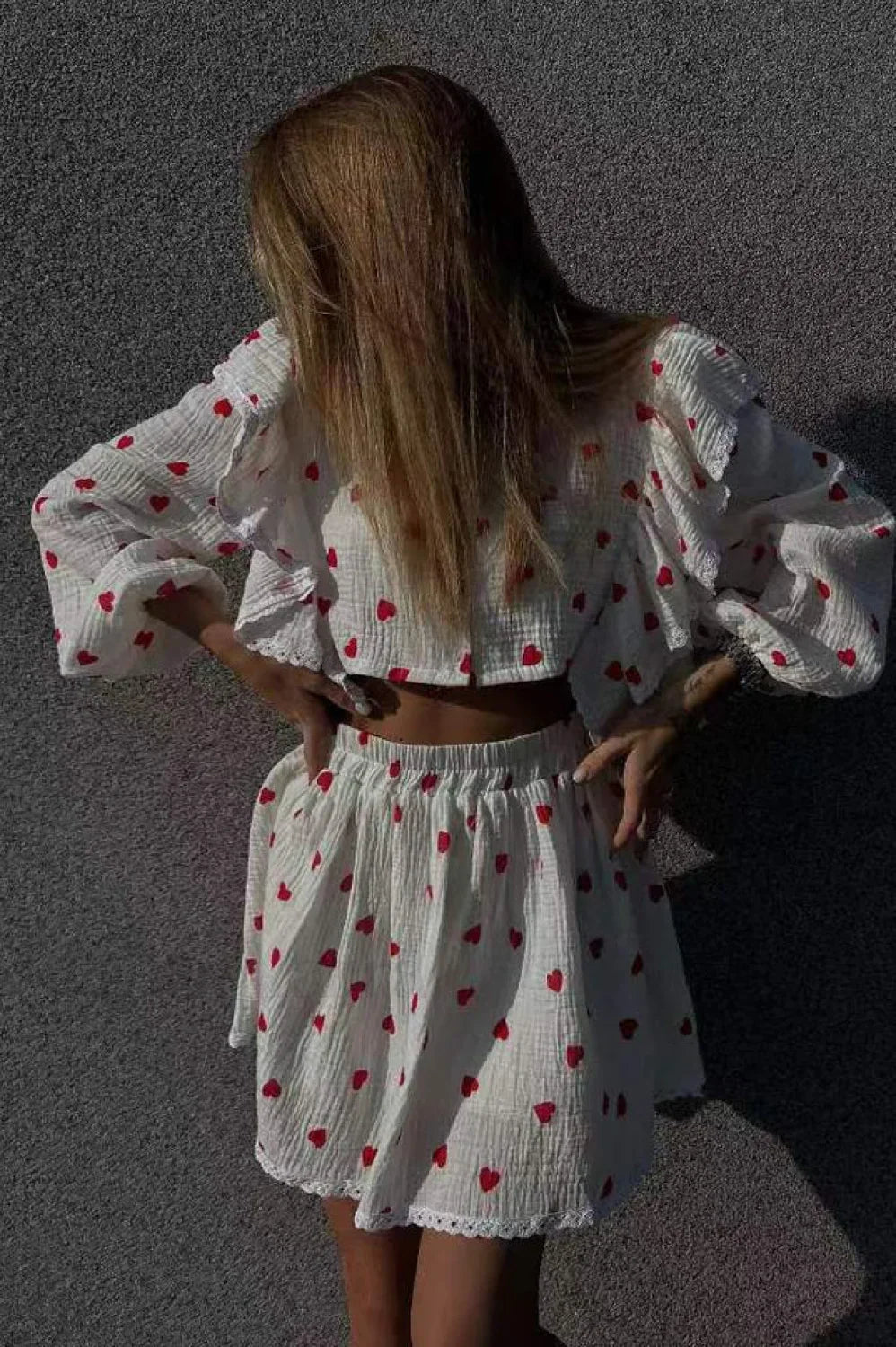 Ruffled Strawberry Stylish Print Skirt Set