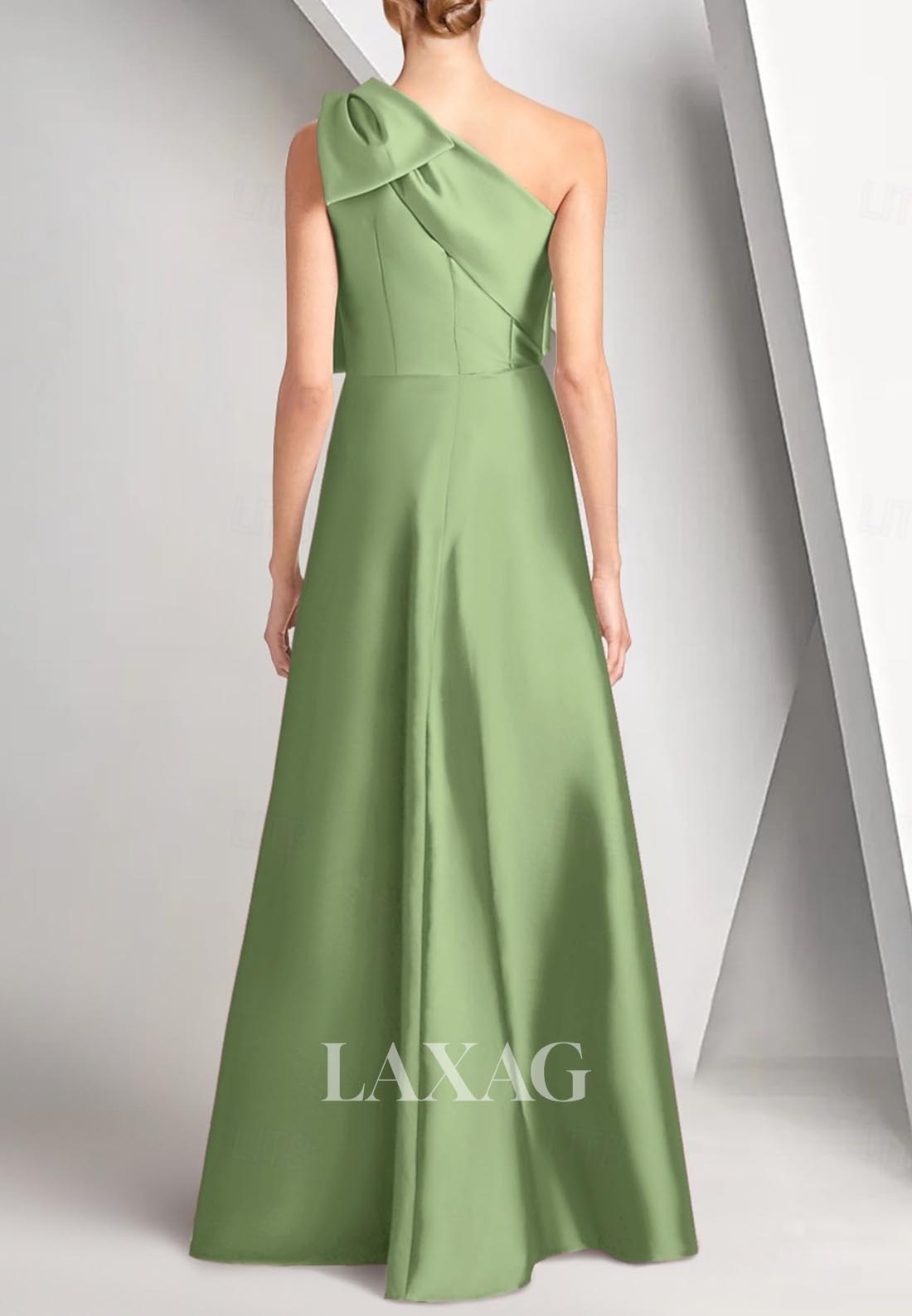 Sequined Embroidered Floor-Length Formal Gowns Asymmetrical-Neck Sleeveless Mermaid Evening Dress