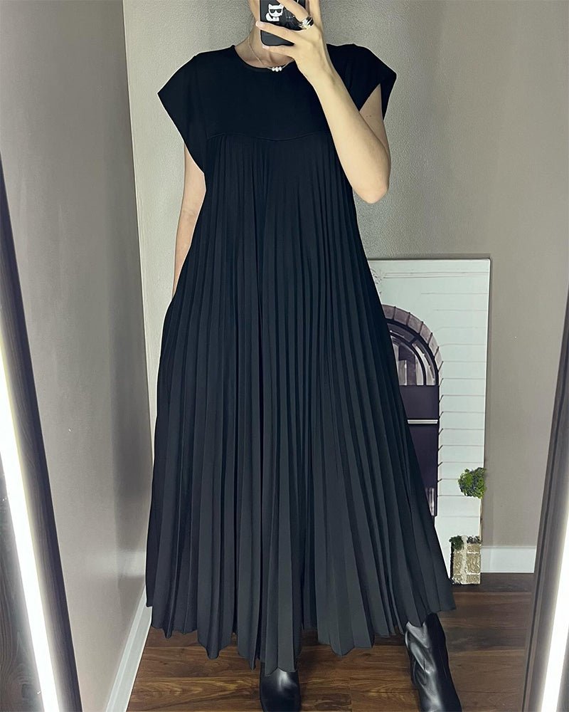 Harriet Chic Pleated Cotton Dress for Women Soft Comfortable Fit