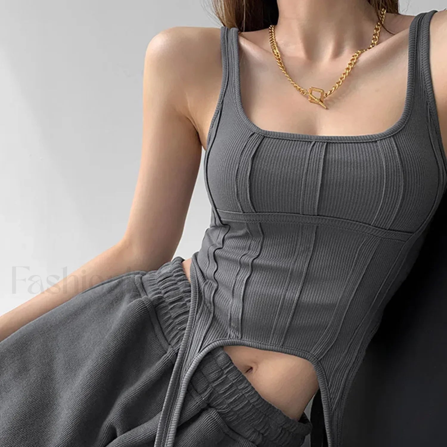 Safari Hook Bottom Crop Top GRAY / S