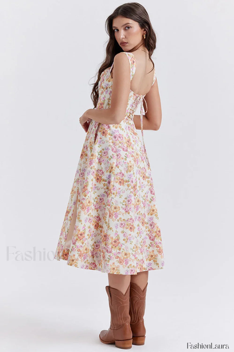Saira Floral Stylish Print Midi Sundress