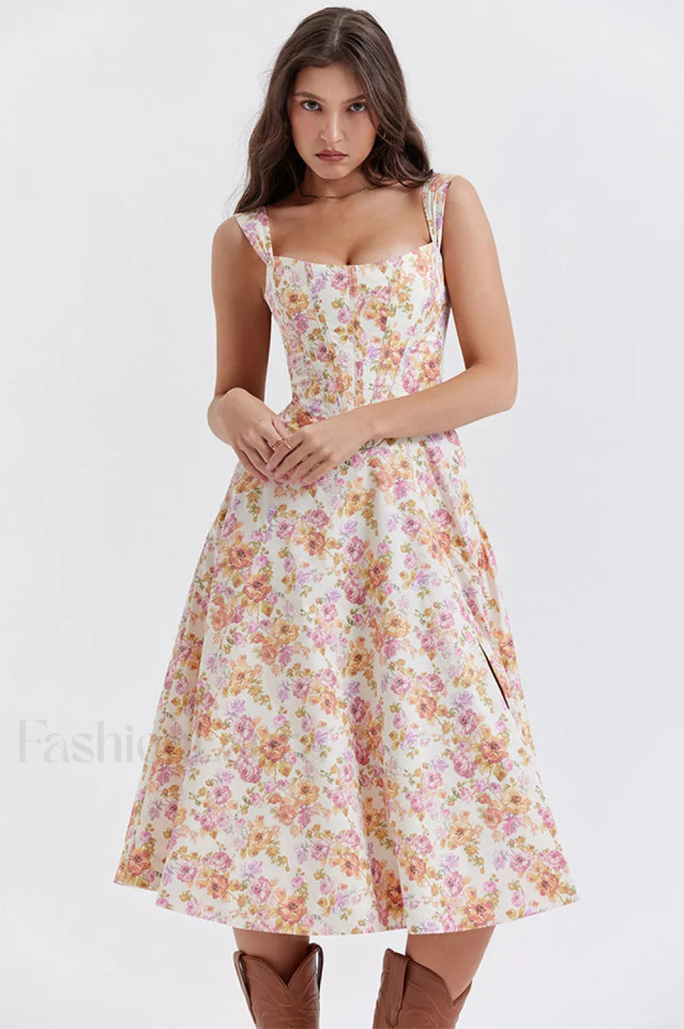 Saira Floral Stylish Print Midi Sundress