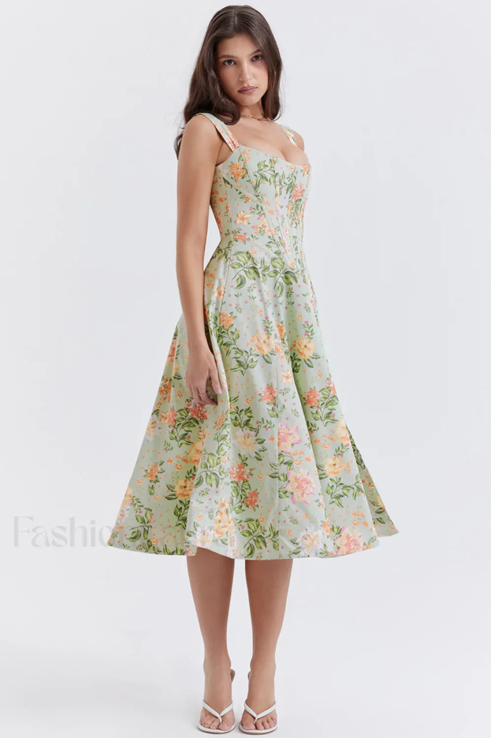 Saira Floral Stylish Print Midi Sundress