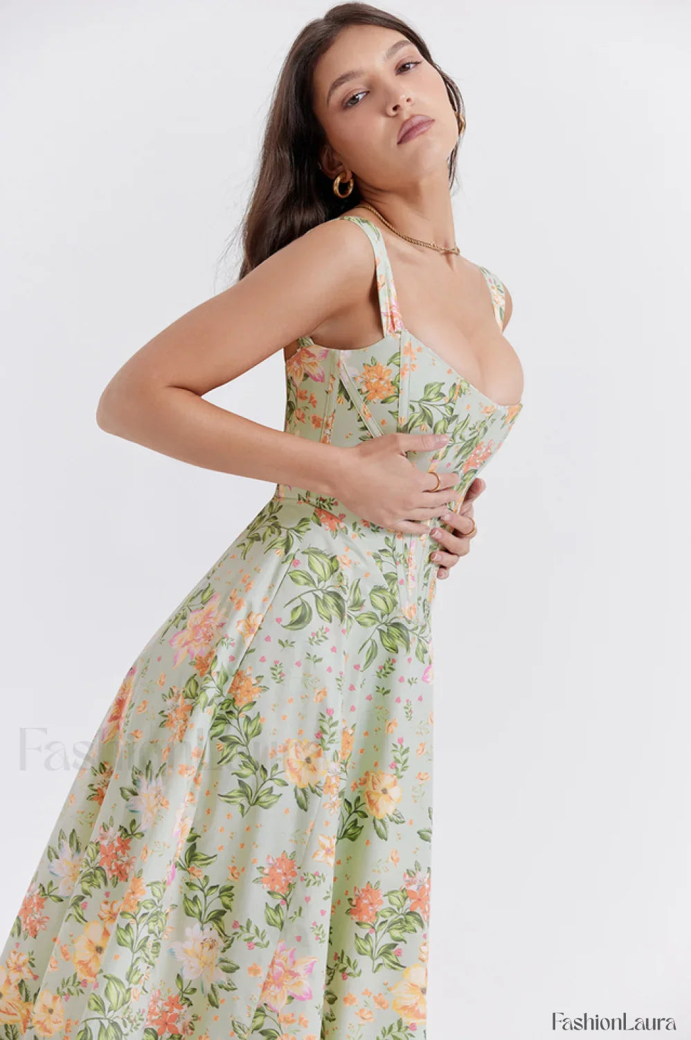 Saira Floral Stylish Print Midi Sundress