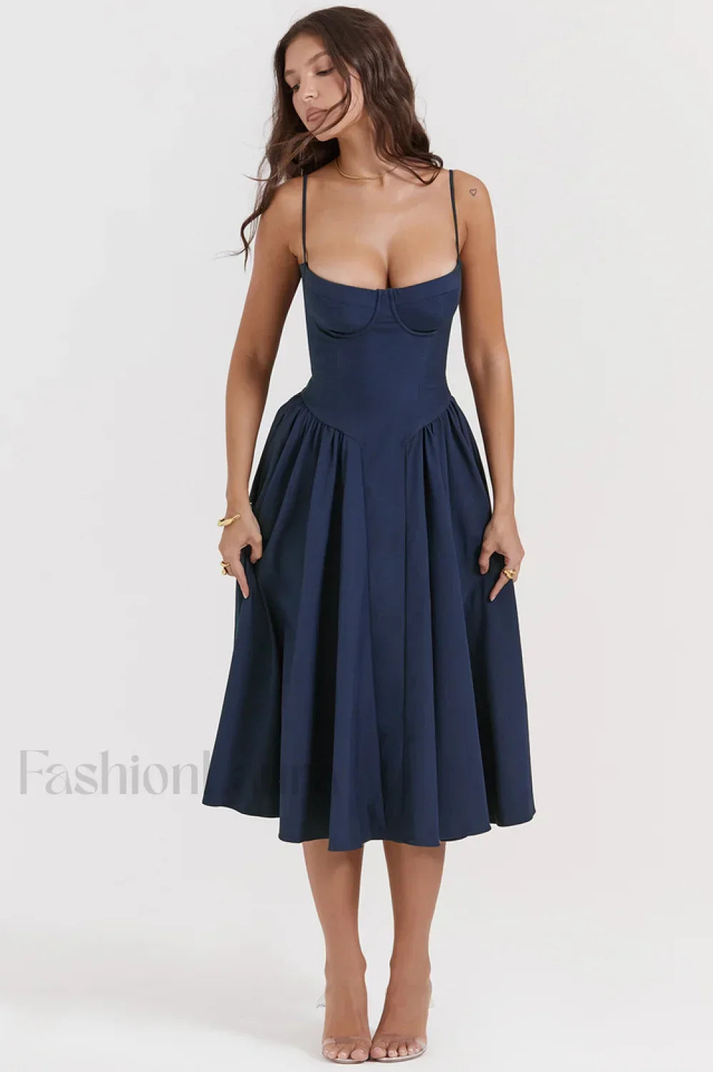 Samaria French Stylish Navy Corset Sundress