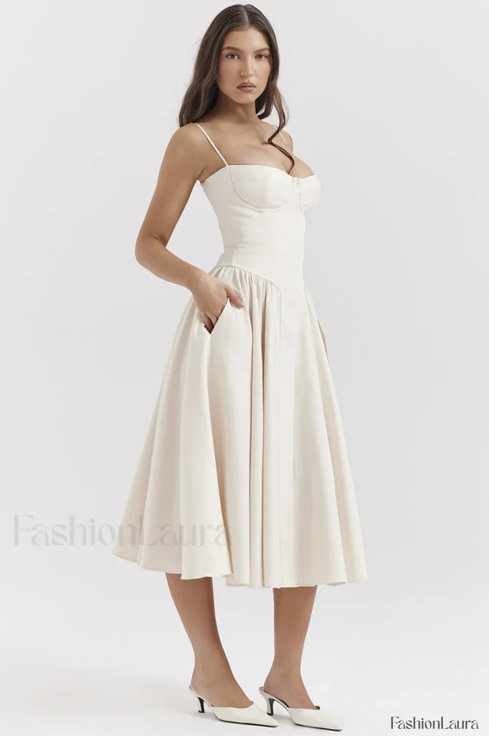 Samaria French Stylish Navy Corset Sundress