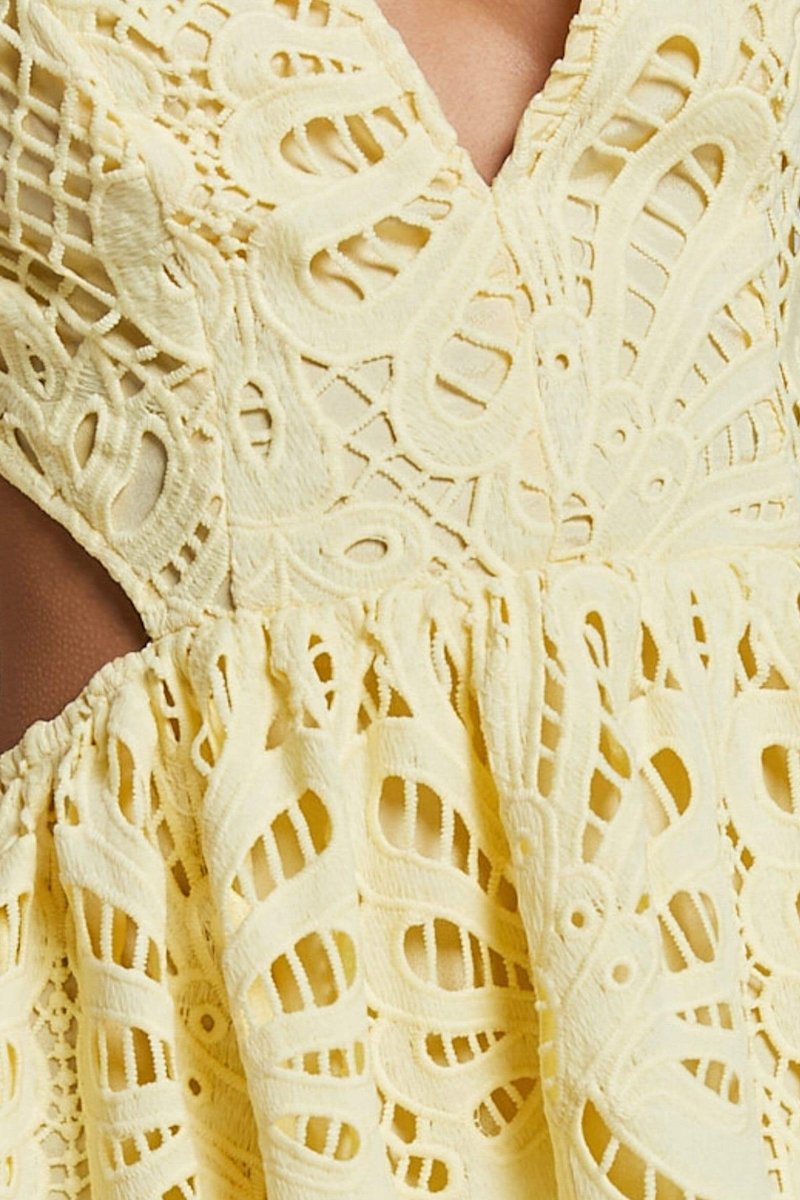 Sandra Embroidered Lace Cut-out Midi Dress - View 6