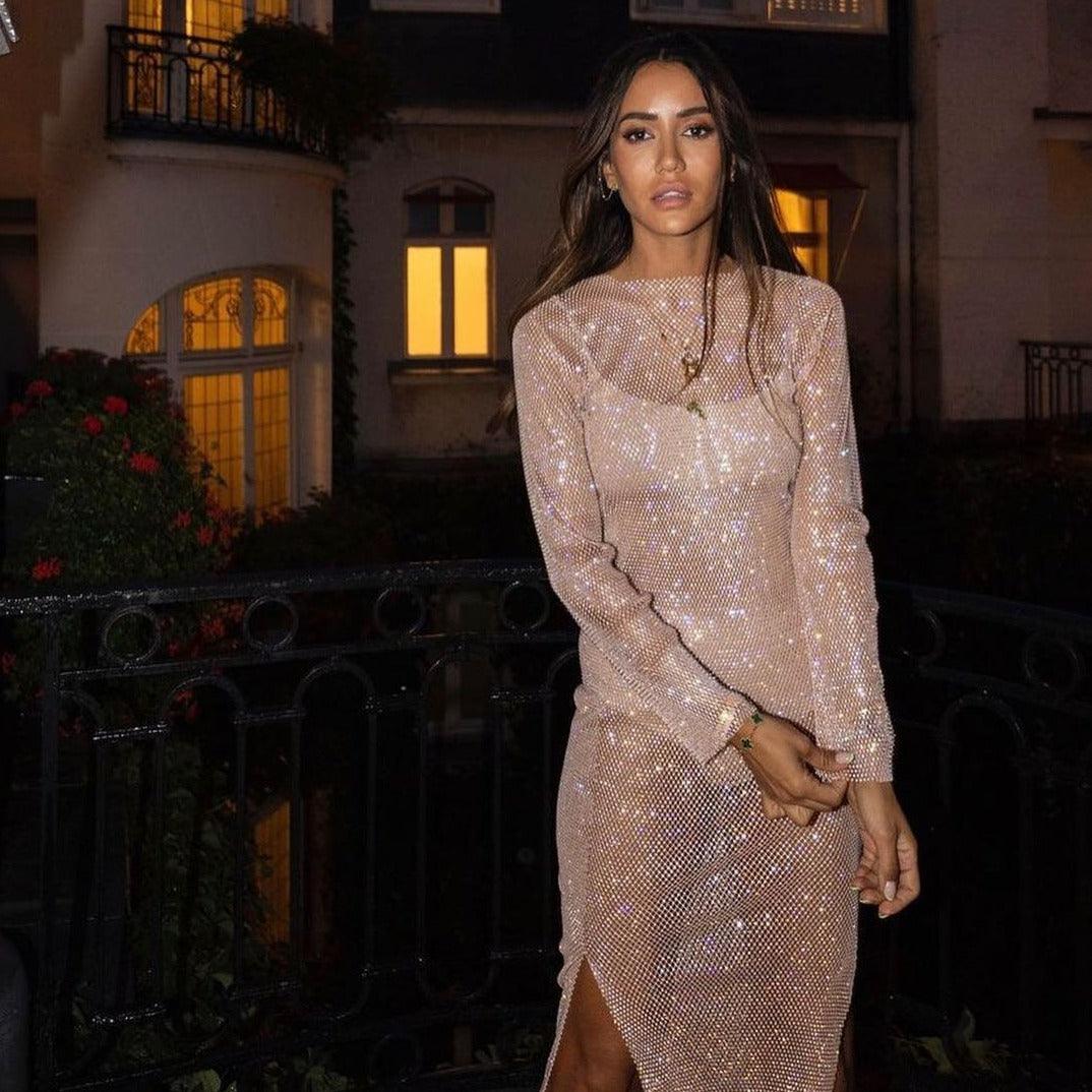 Giving All Of Me Rhinestone Maxi Dress - View 9