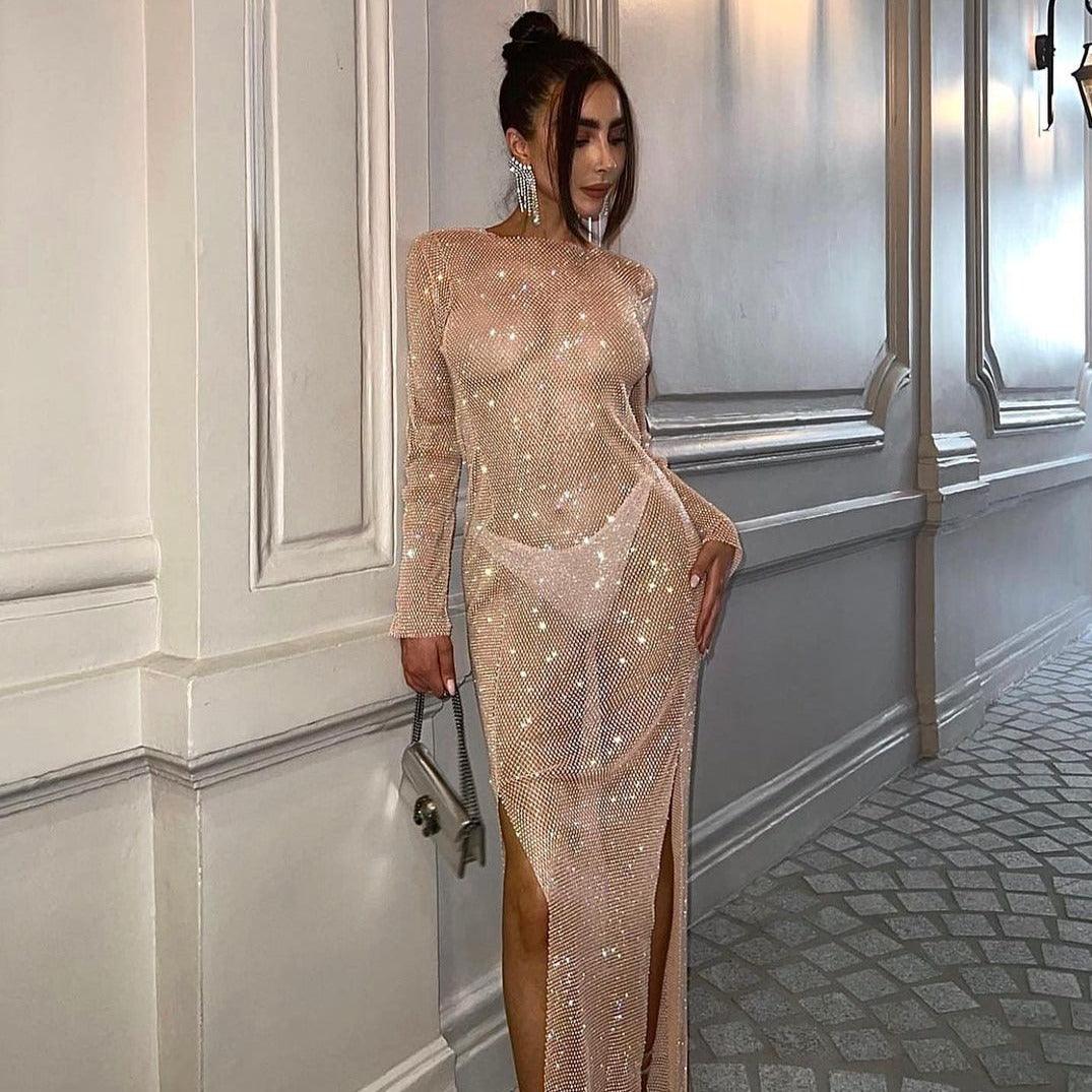 Giving All Of Me Rhinestone Maxi Dress - View 3