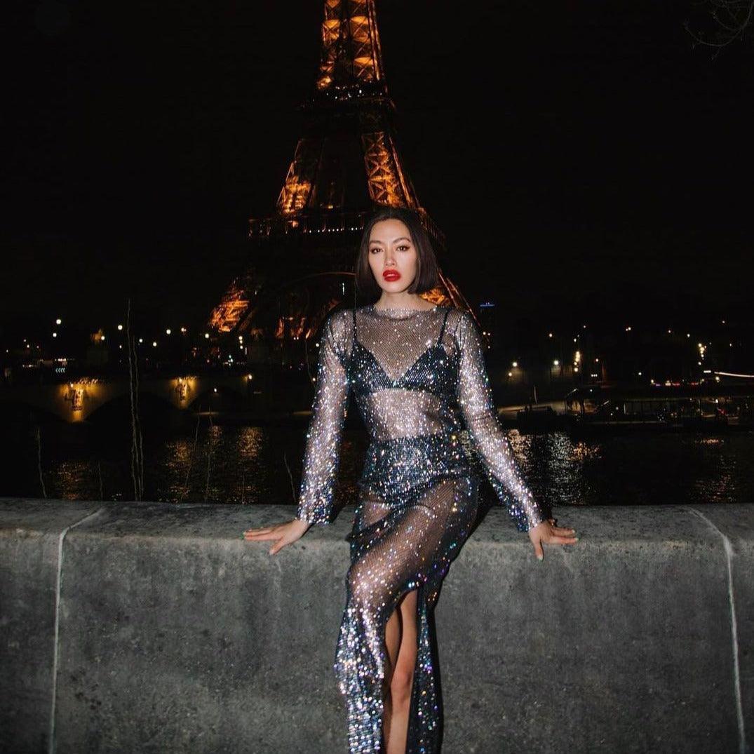 Giving All Of Me Rhinestone Maxi Dress - View 8