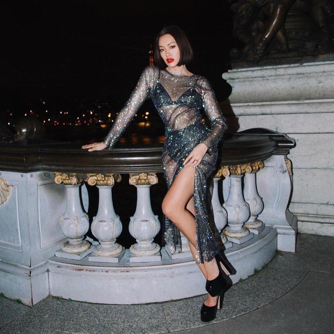 Giving All Of Me Rhinestone Maxi Dress - View 7