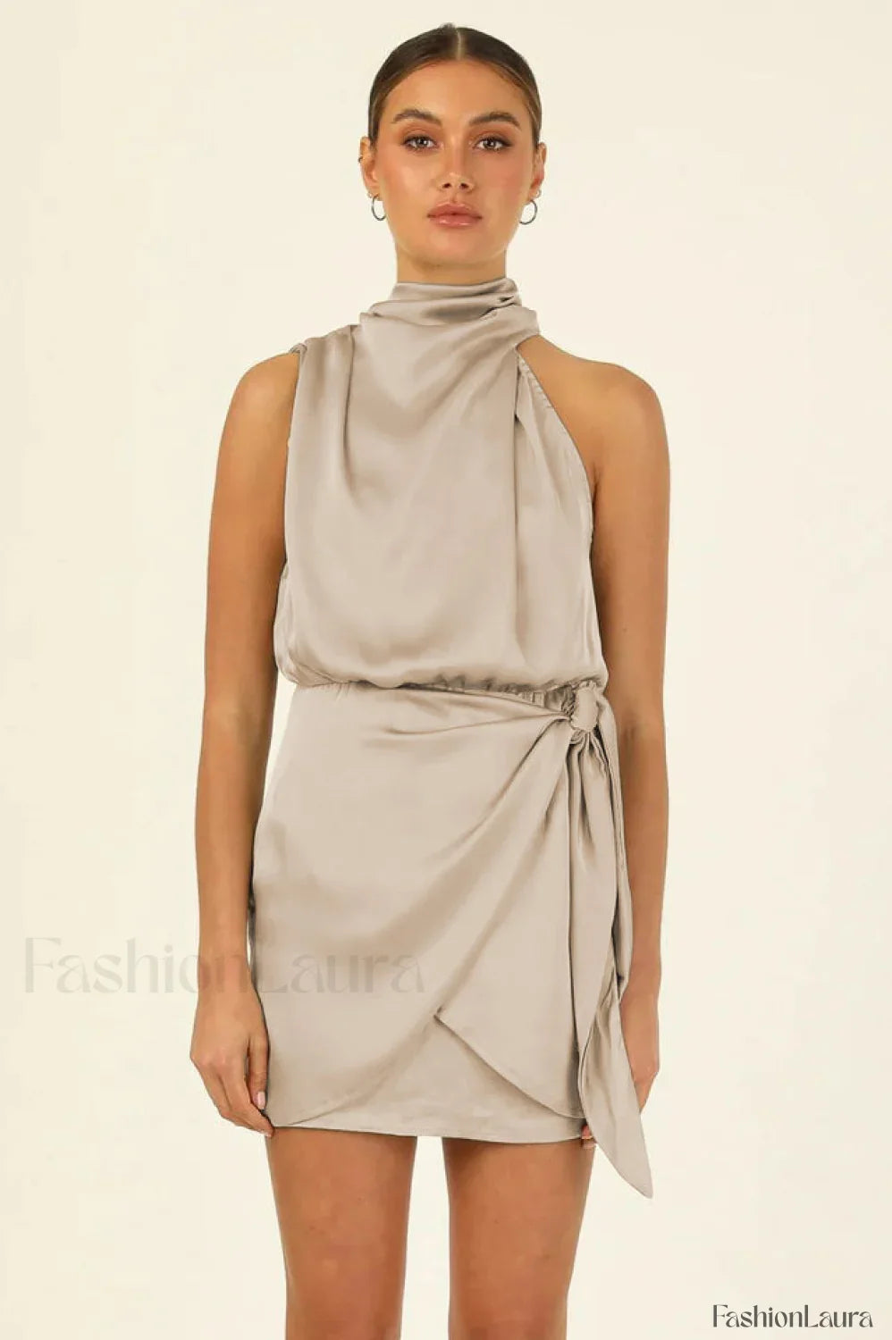 Santorini Satin Stylish Mini Dress