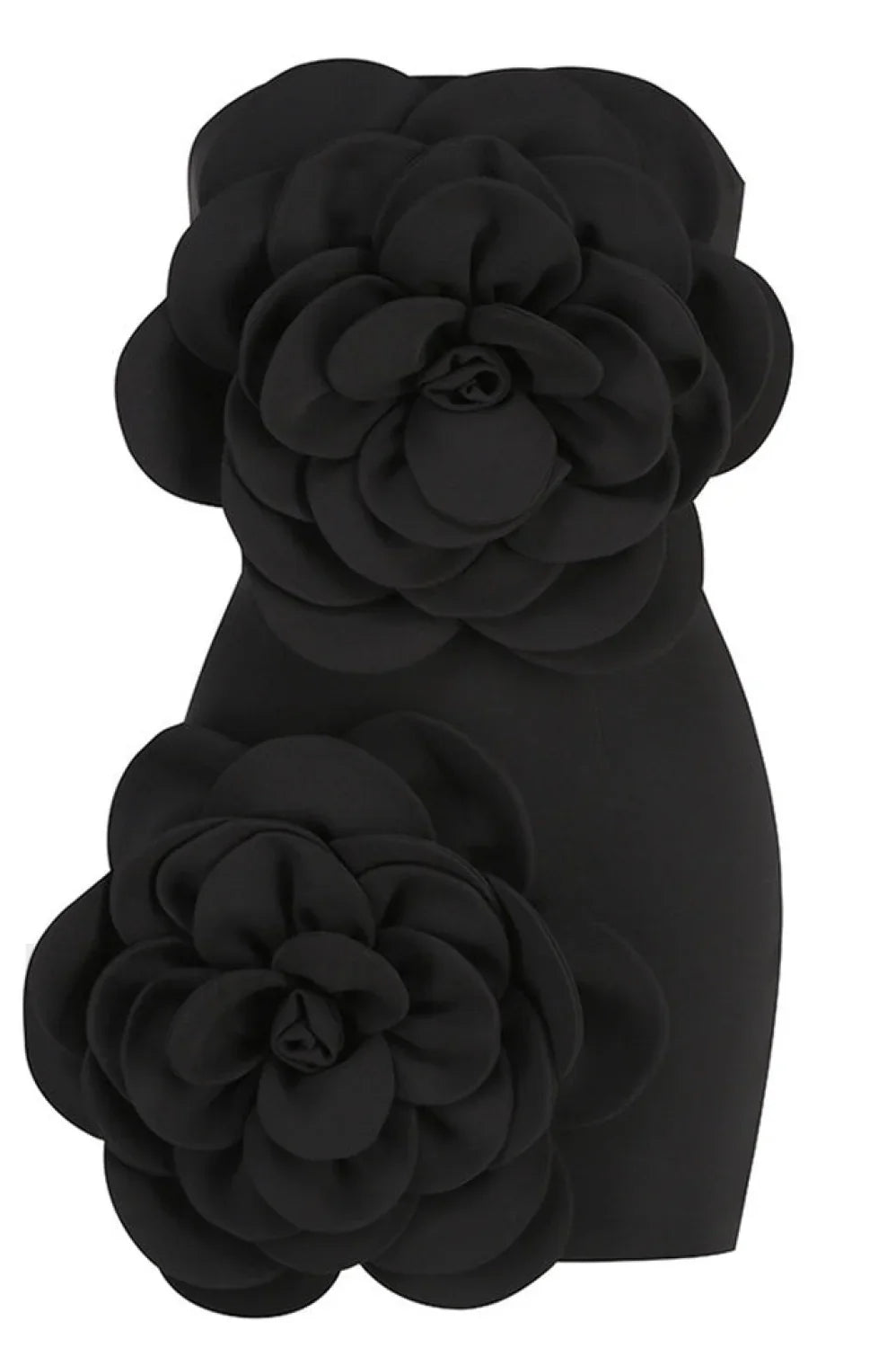 Sarrili 3D Floral Charming Corset Mini Dress XS / Black