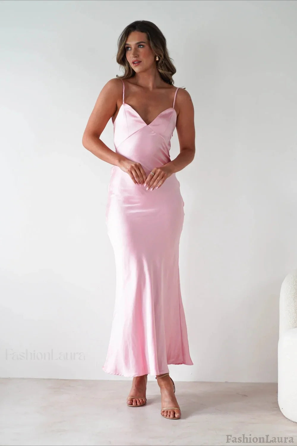 Satin Backless Tie Party Dress