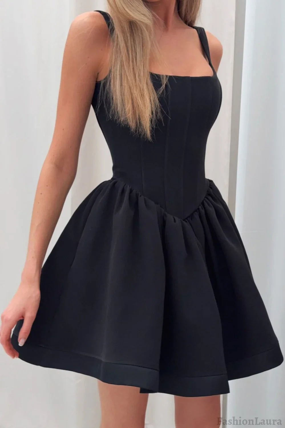 Satin Corset Puff Party Dress