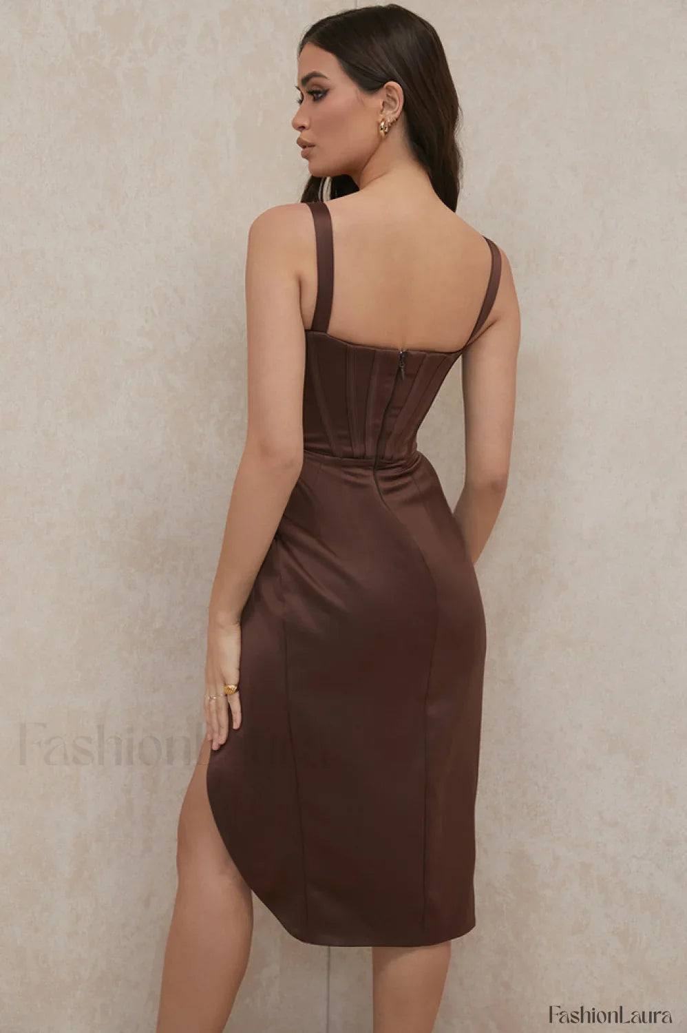 Satin Corset Stylish Midi Dress