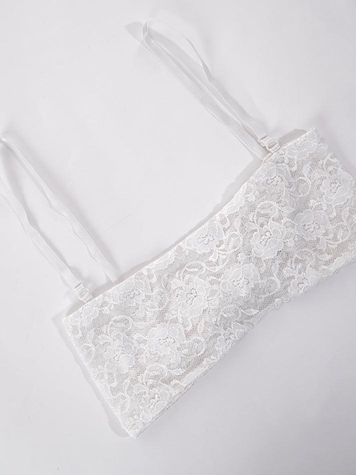 Satin Draped Cowl Neck Lace Bralette Layered Tank Top 30