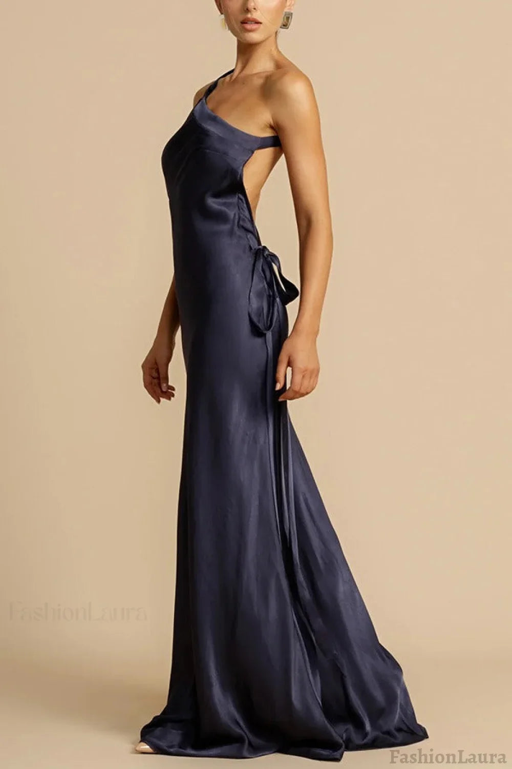 Satin One Shoulder Bodycon Formal Dress