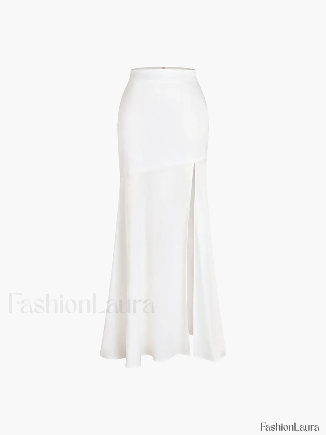 Satin Patchwork Split Maxi Skirt