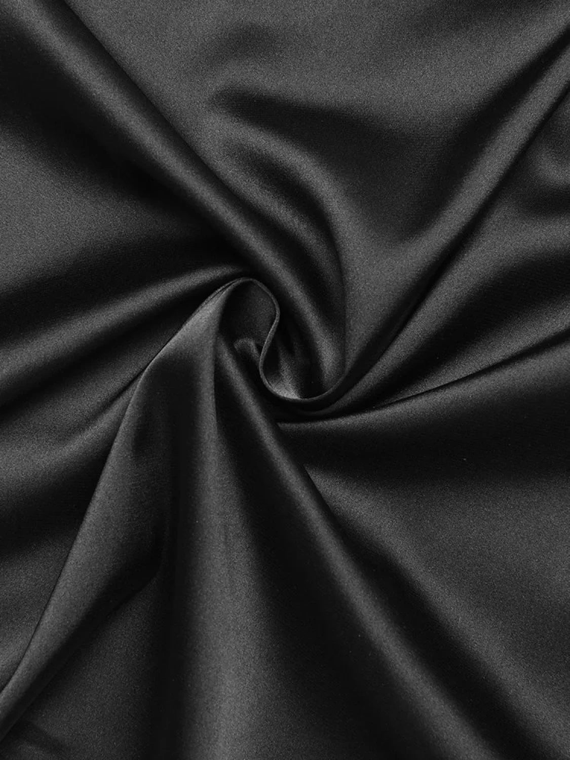 Satin Raw Hem Tied Modern Two Piece Skirt Set