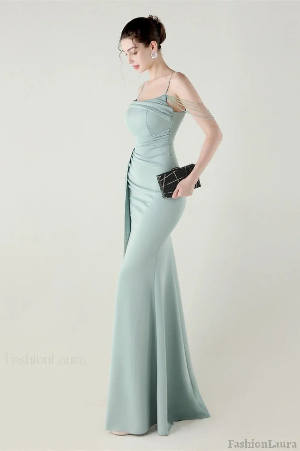 Satin Spaghetti Strap Mermaid Party Dress