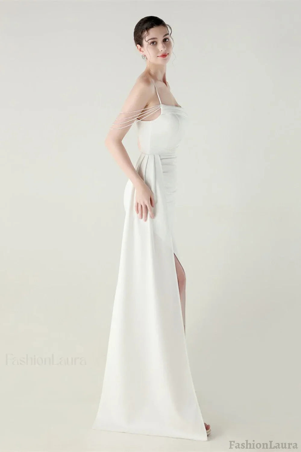 Satin Spaghetti Strap Mermaid Party Dress