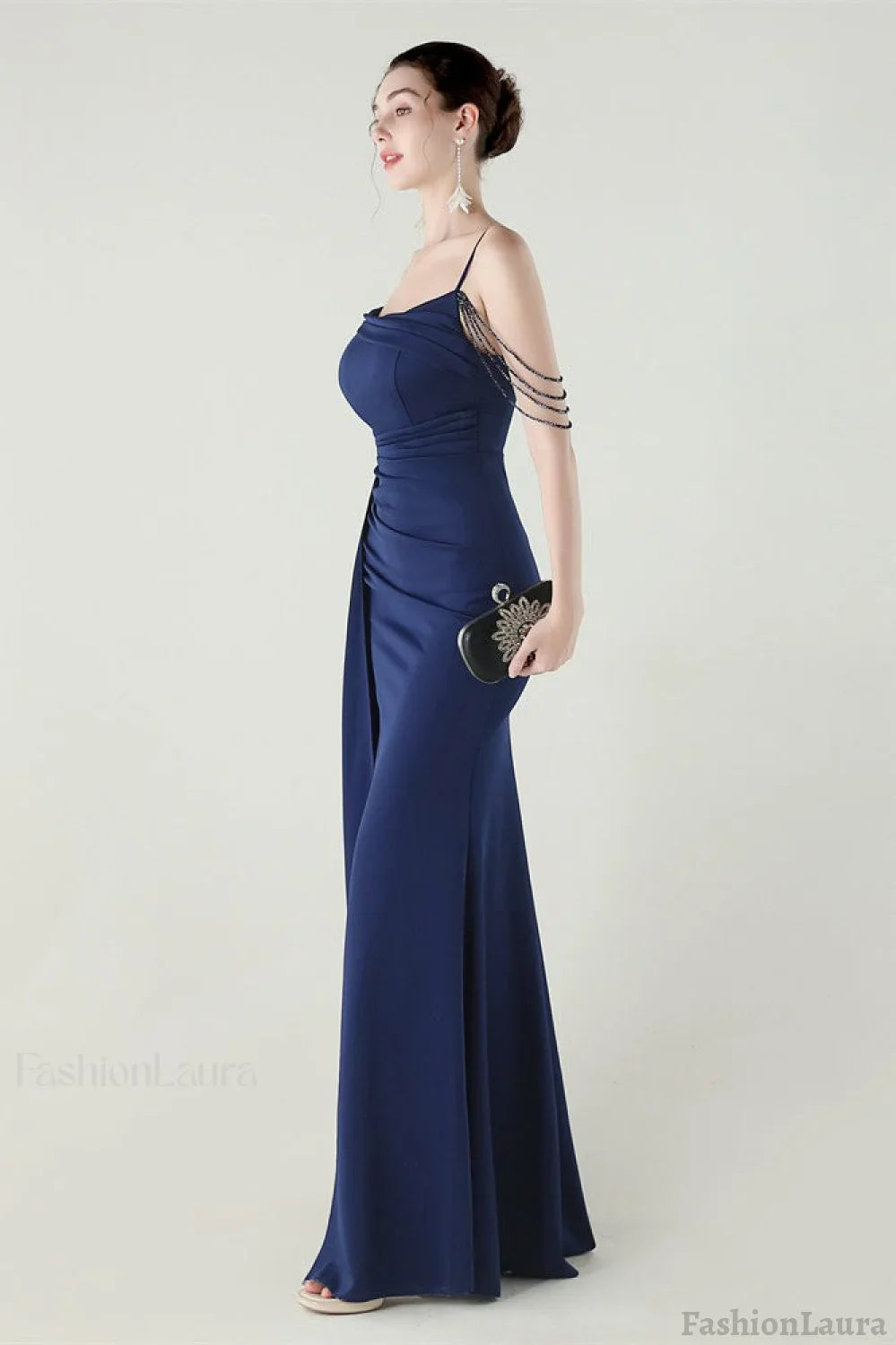 Satin Spaghetti Strap Mermaid Party Dress