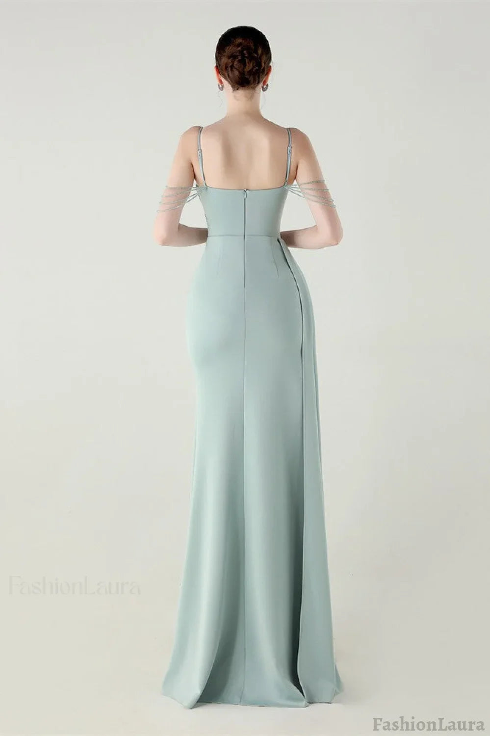 Satin Spaghetti Strap Mermaid Party Dress