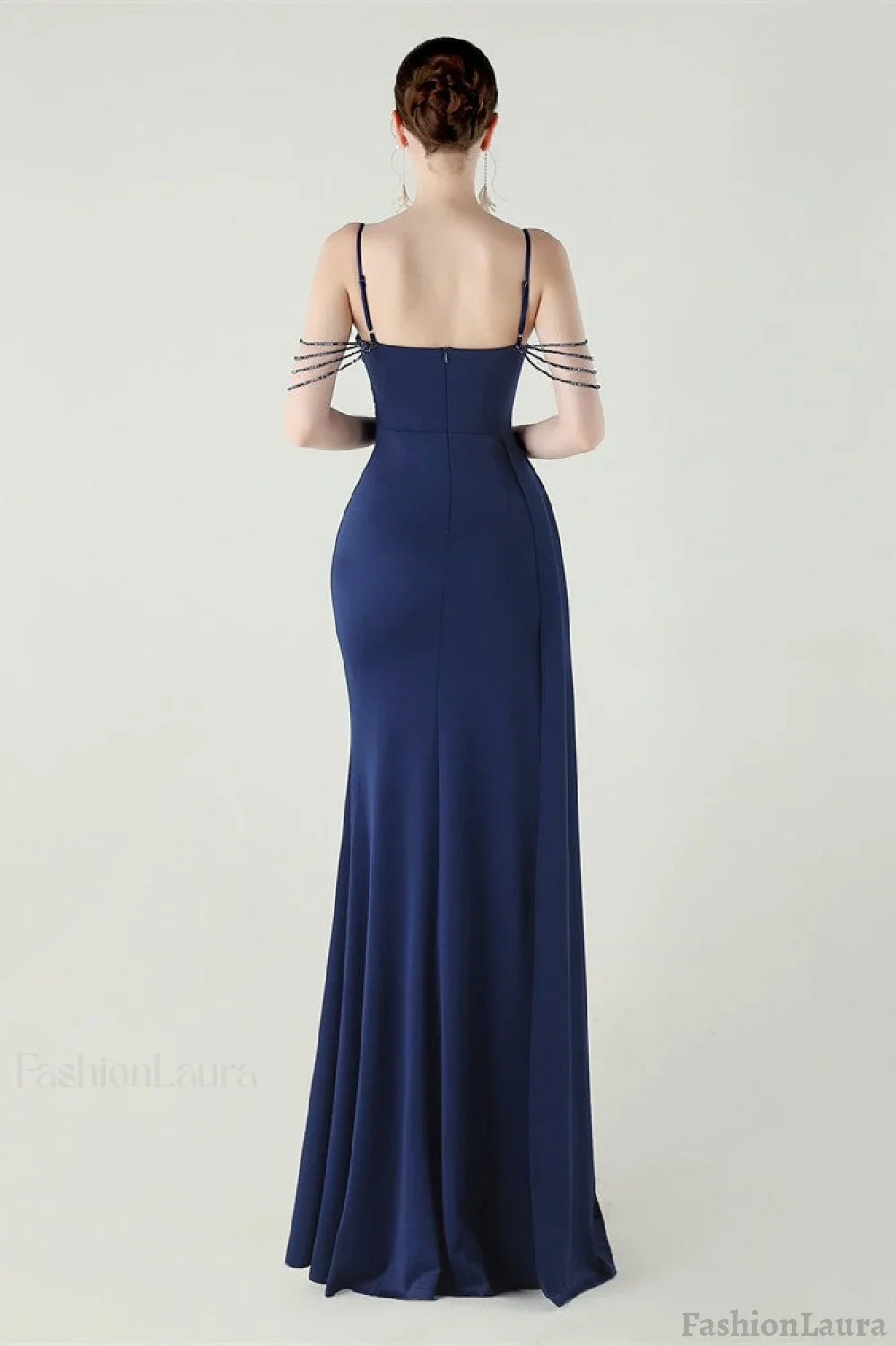 Satin Spaghetti Strap Mermaid Party Dress