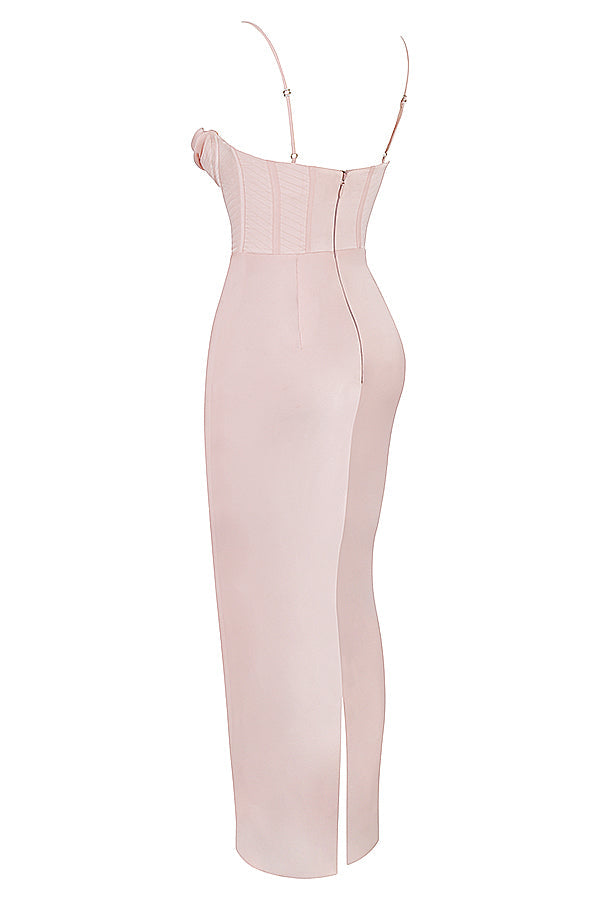 Elegant Corset Maxi Dress-White