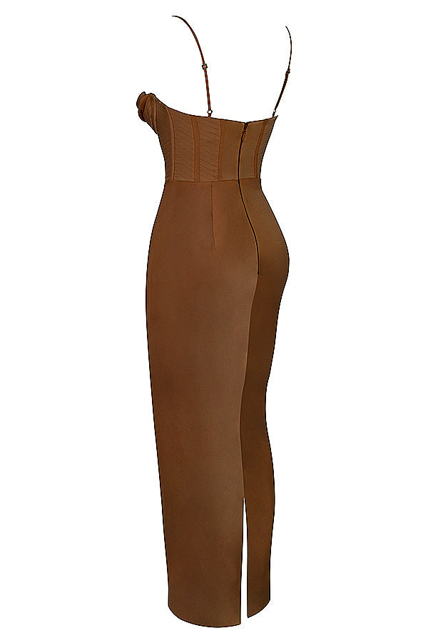 Elegant Corset Maxi Dress-White
