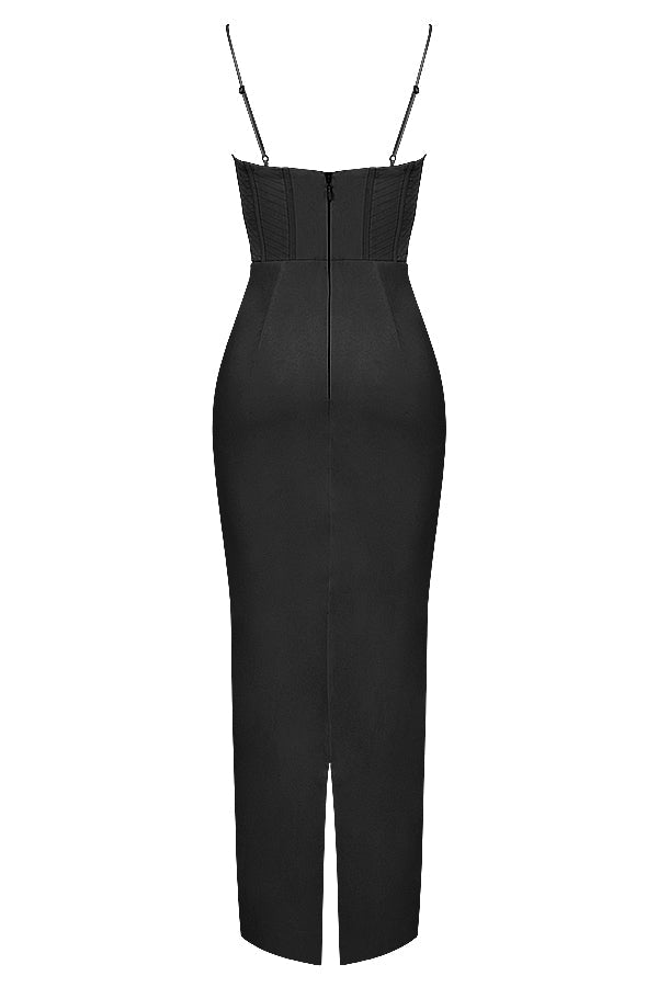 Elegant Corset Maxi Dress-White