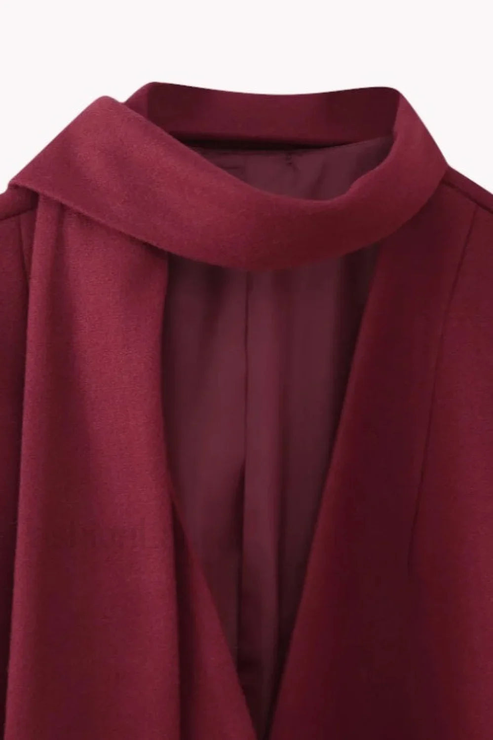 Scarf Collar Single Breasted Wool Coat