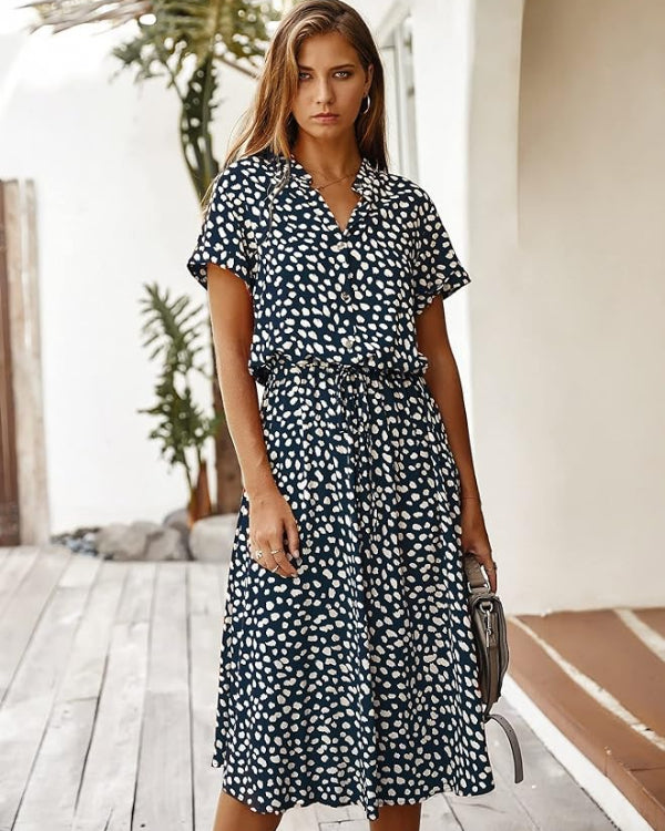 Olivia Statement Chic Midi Summer Dress for a Look Premium Wardrobe Essential