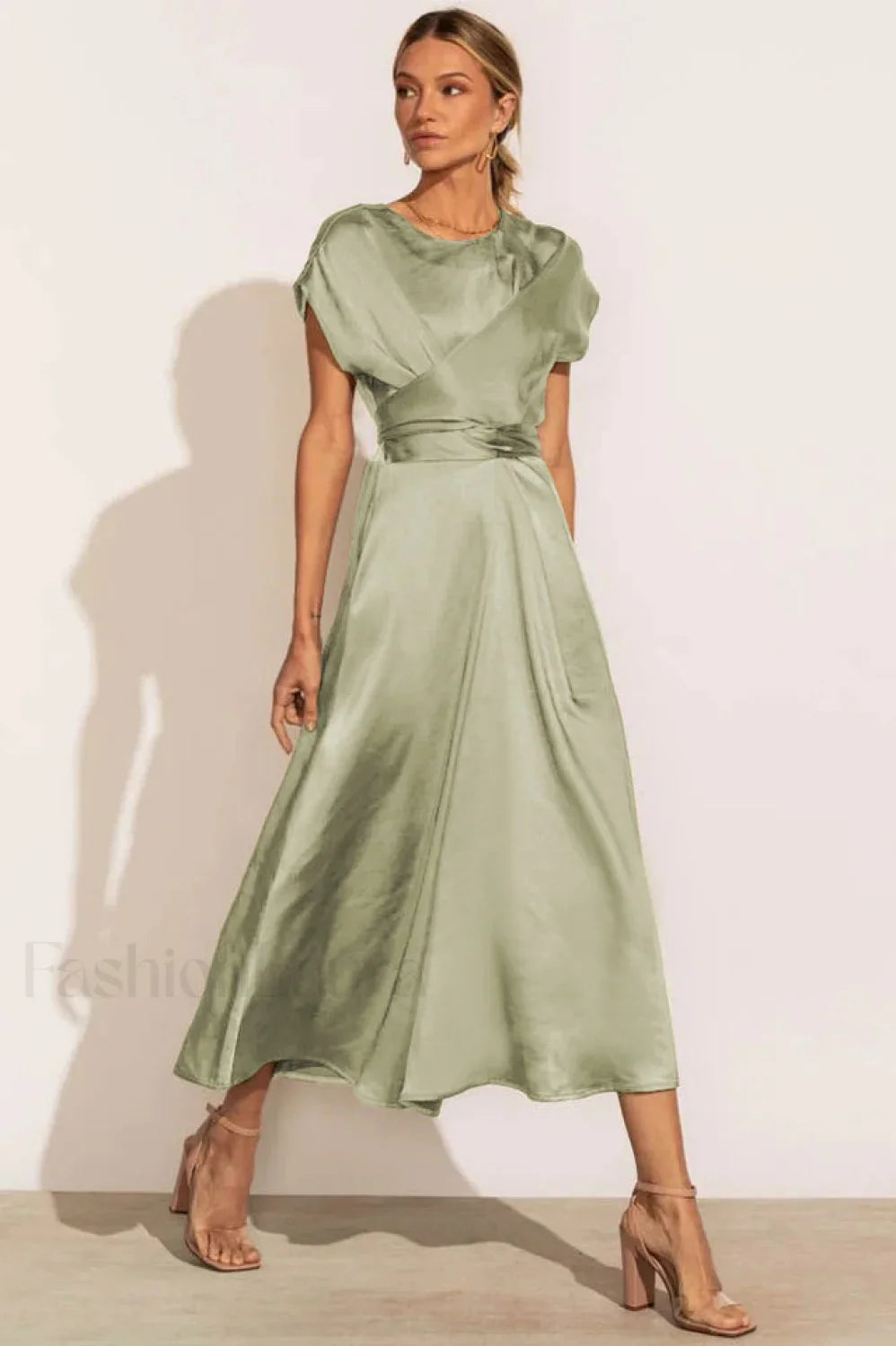 Scoop A-line Stylish Satin Bridesmaid Dress