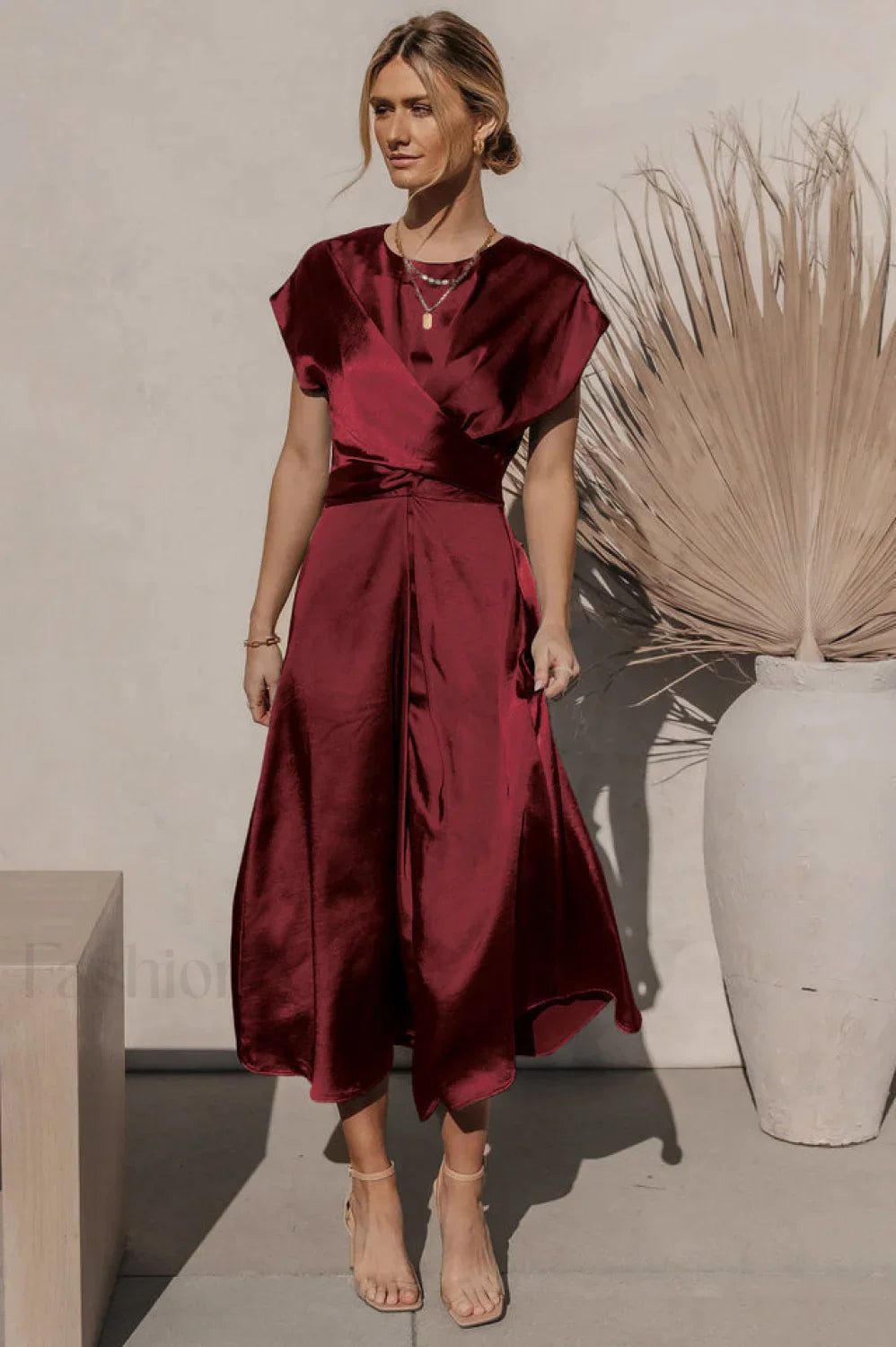 Scoop A-line Stylish Satin Bridesmaid Dress