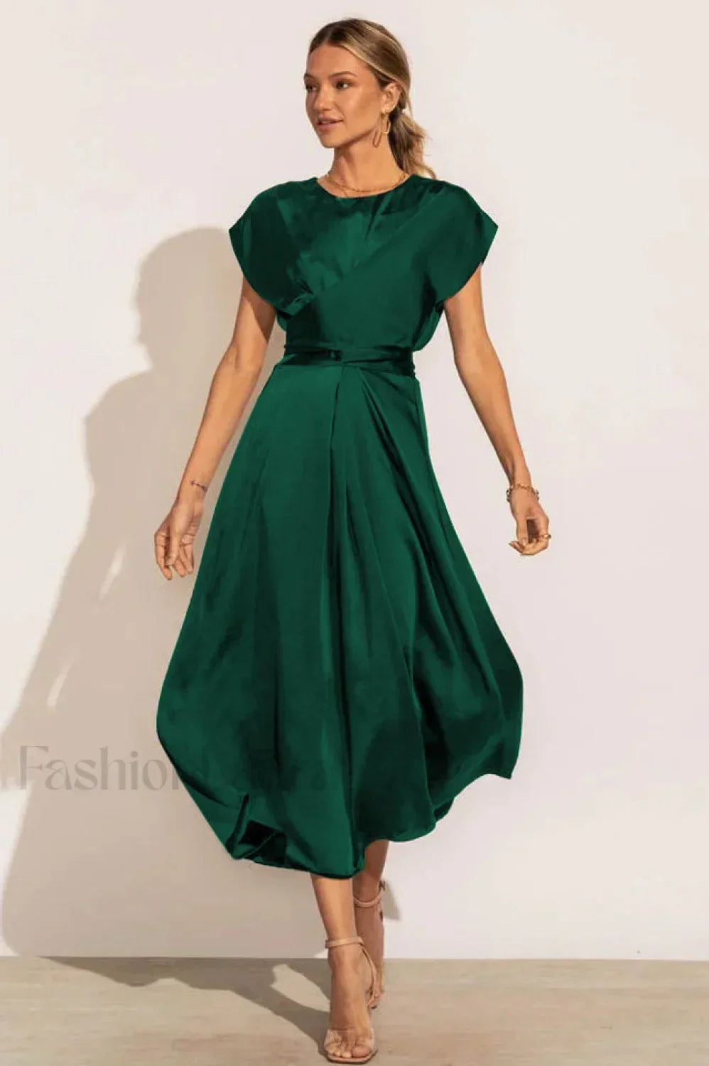 Scoop A-line Stylish Satin Bridesmaid Dress