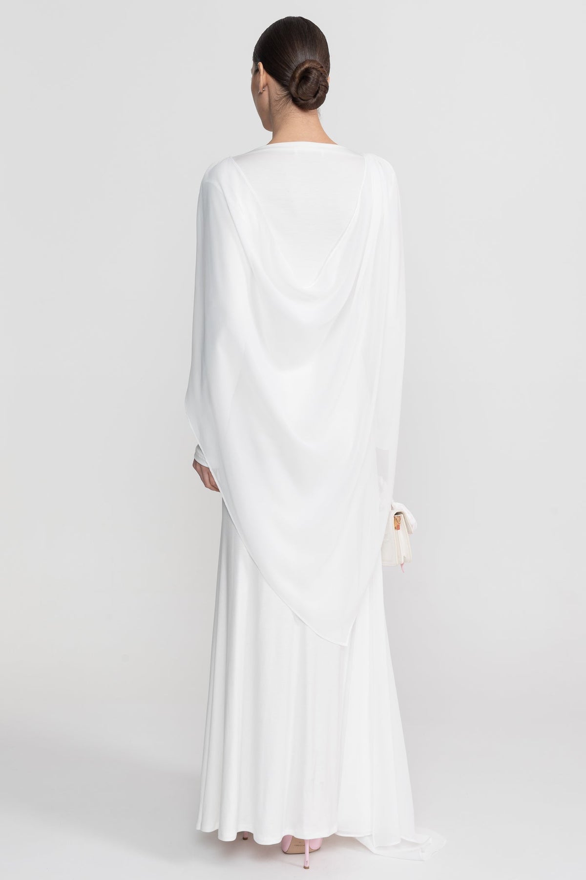 Boat Neck Long Sleeve Draped Knot Front Sash Maxi Dress 6
