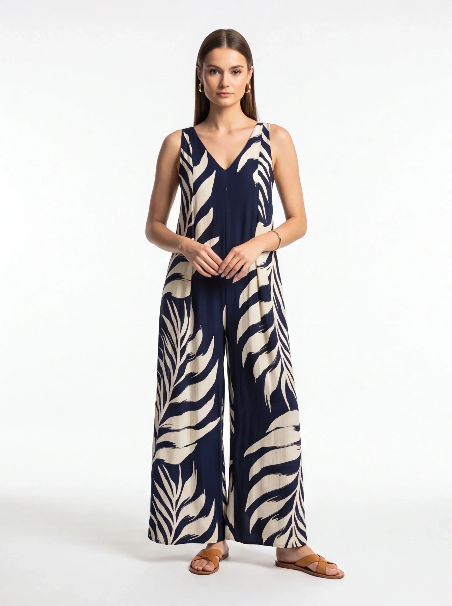 Stylish Tropical Print Jumpsuit for Women | Comfortable & Versatile
