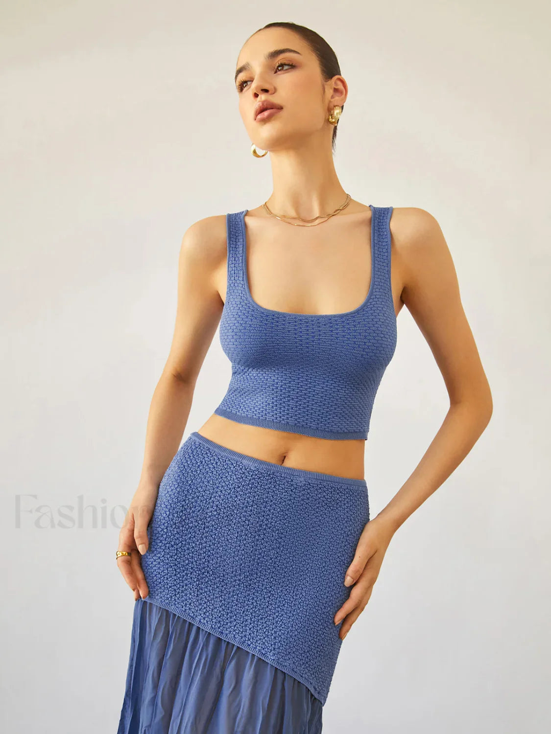 Sea Breeze Graceful Crop Knit Top