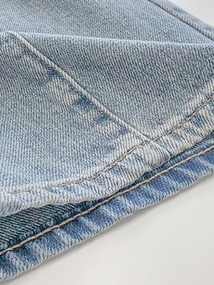 High Waist Front Seam Wide Leg Denim Jeans 8