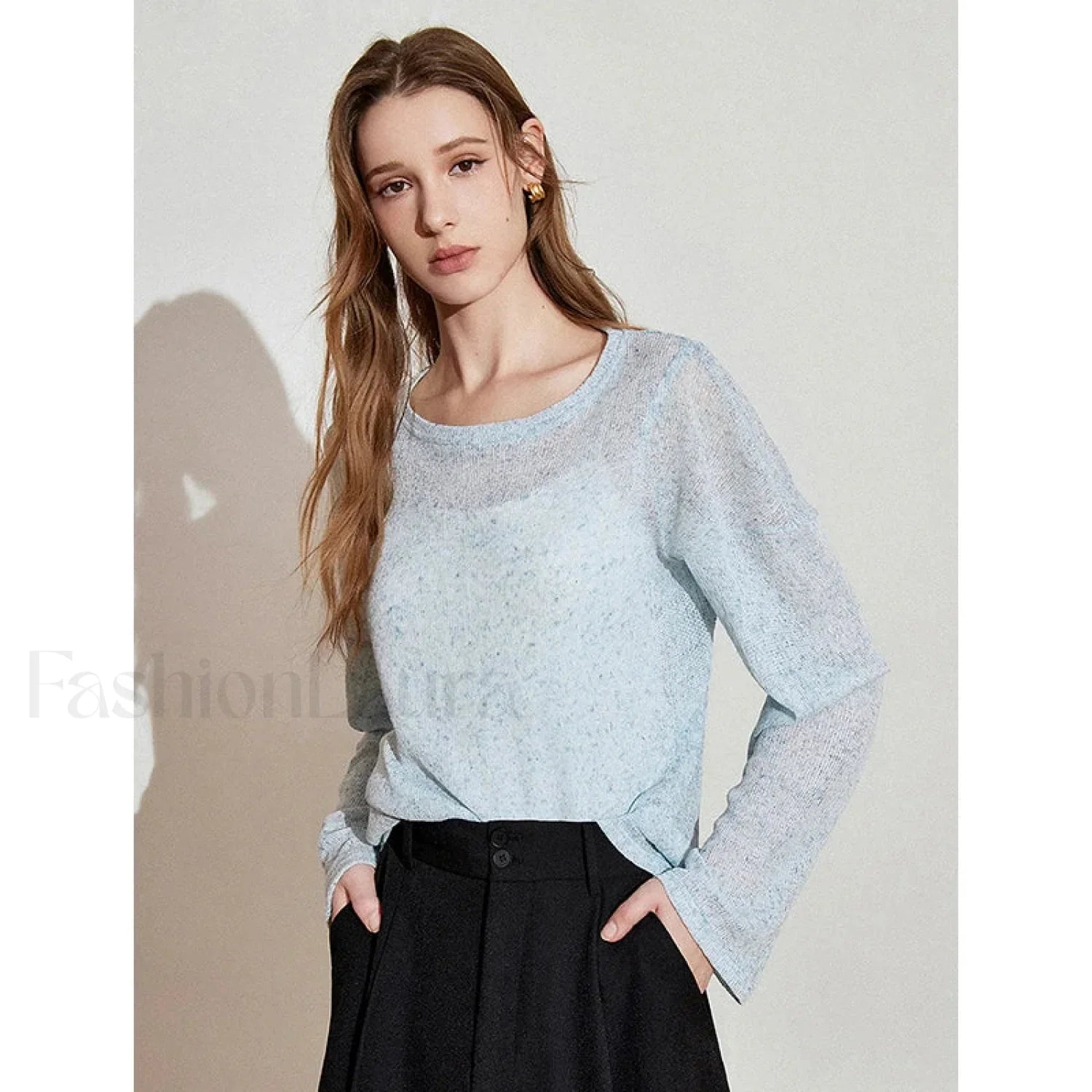 See Through Romantic Round Neck T-Shirt