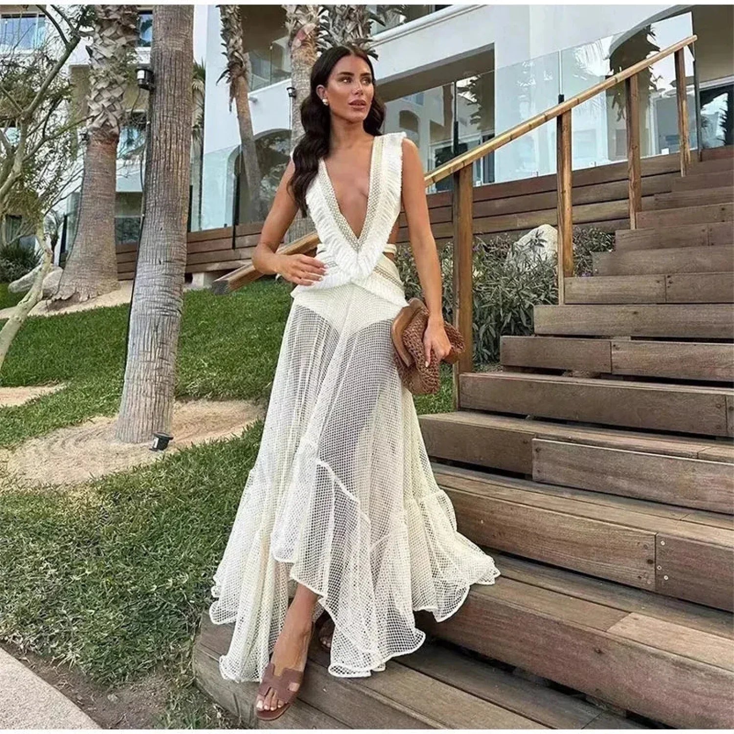 See-Through Tassel Boho Dress