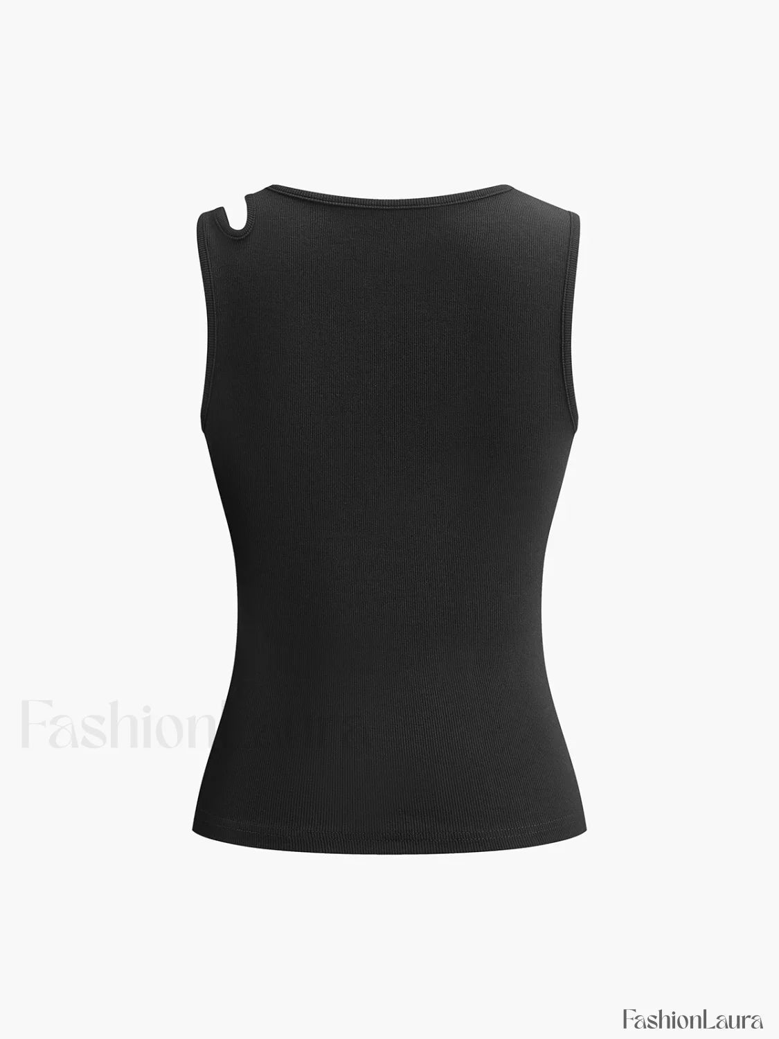 Semi-Sheer Cutout Tank Top