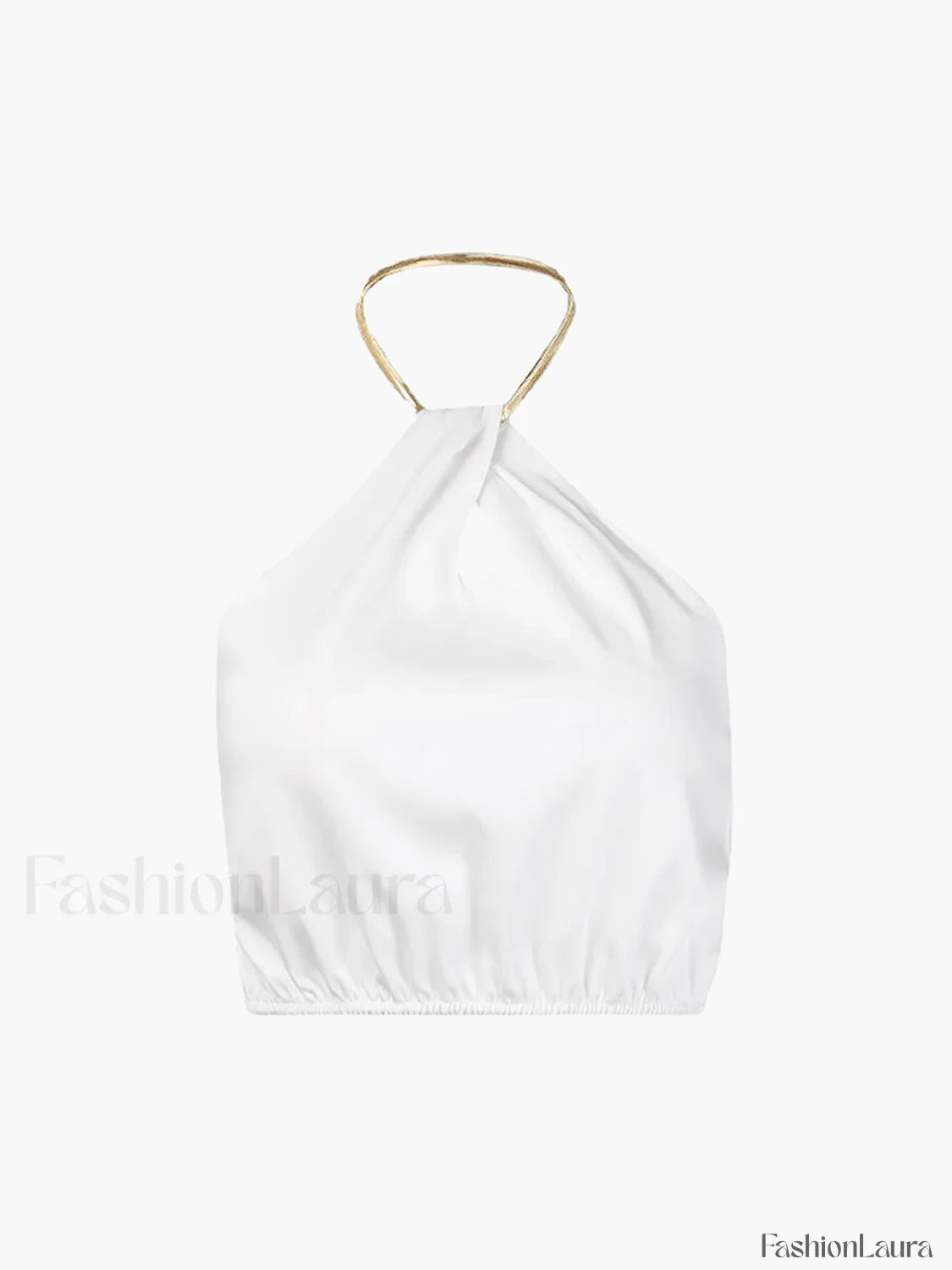 Semi-Sheer Halter Crop Sleeveless Top